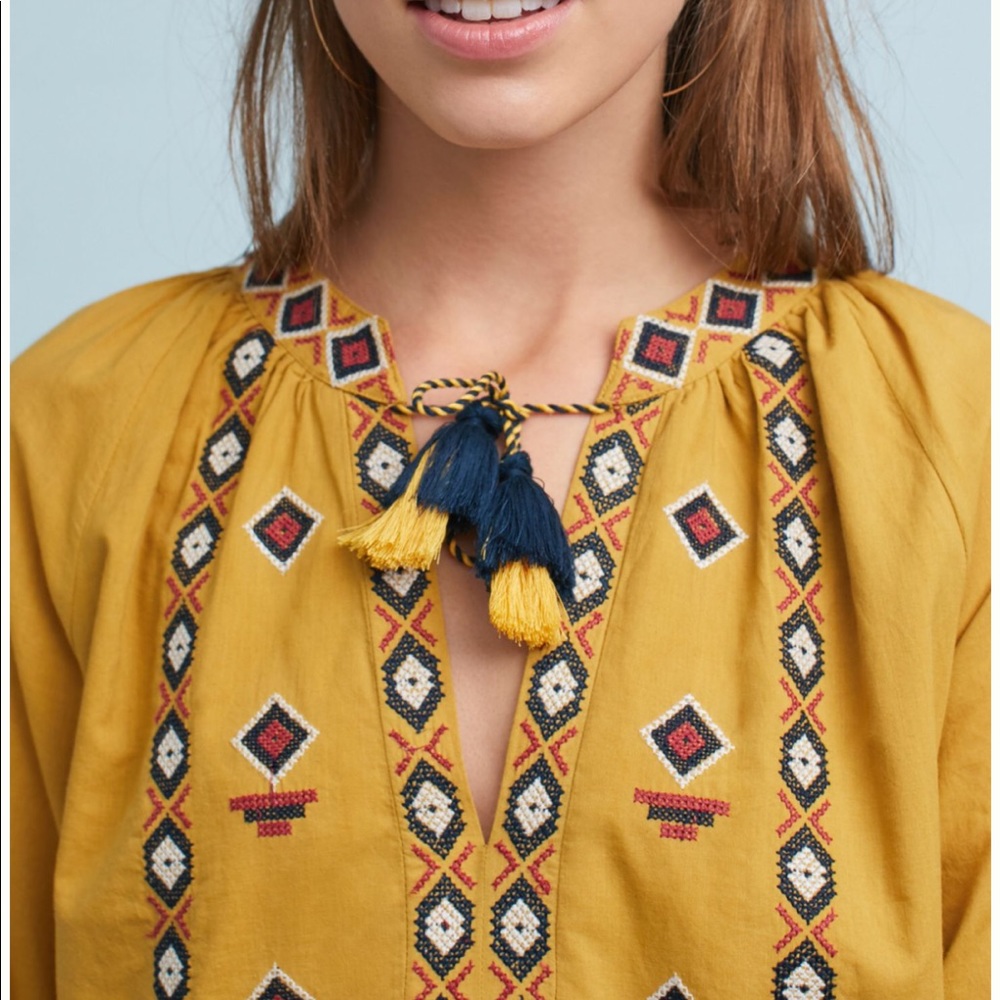 Anthropologie Meridaβ Embroidered Tunic Dress Riya